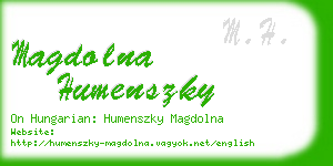 magdolna humenszky business card